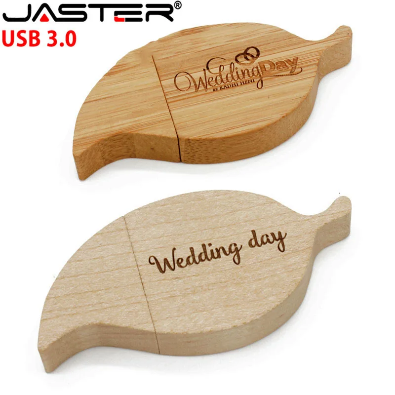 Naturale di legno foglia d'oro usb flash drive usb 2.0 de bastone di memoria pendrive 32gb pen drive 4GB 8GB 16GB (più di 1 pcs libero logo)