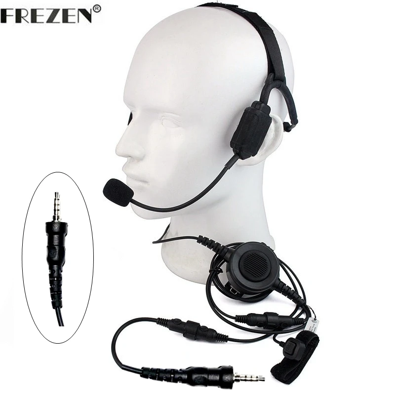 

Walkie talkie Military Bone Conduction Tactical Headset boom mic for Yaesu Vertex Radio VX-6 VX-6E VX-6R VX-7E VX-7R VX-120