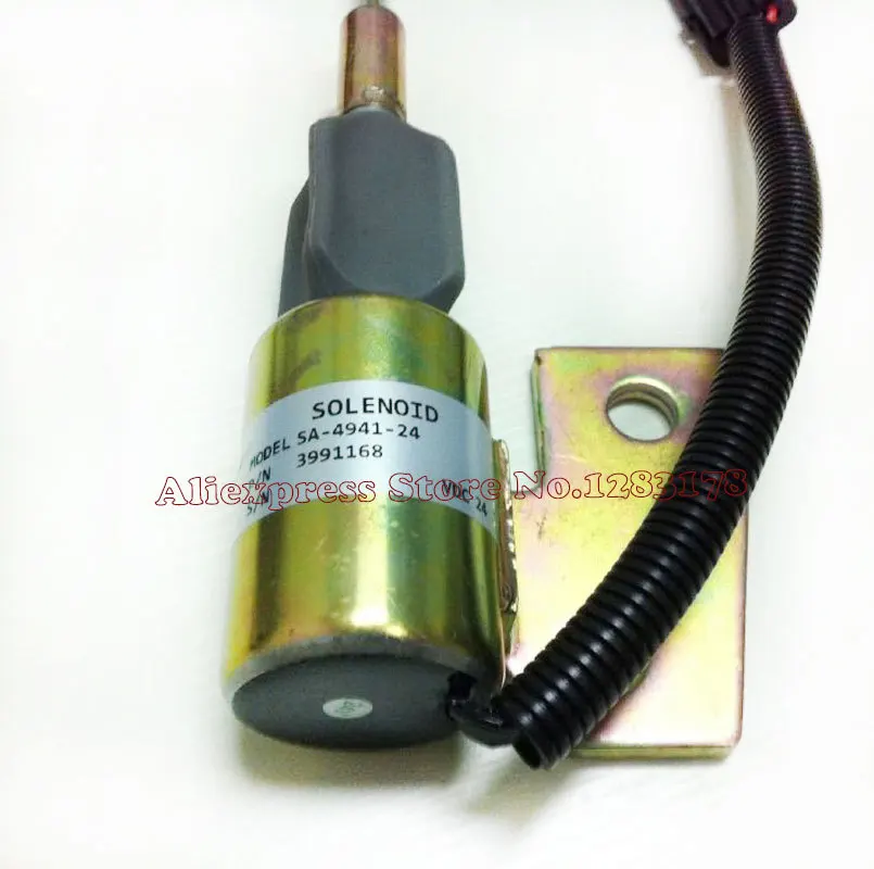 Imagem -02 - Solenoide de Parada Madeira 24v dc Volvo Ec140 Ano de Escavadeira 2001 3991168 Cabeças 3964628