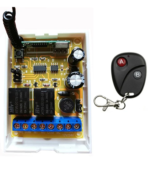 DC 12V DC 24V 2CH RF Wireless Remote Control Lighting Switch System transmitter Receiver 2CH Relay Smart Home Garage Door/lamp