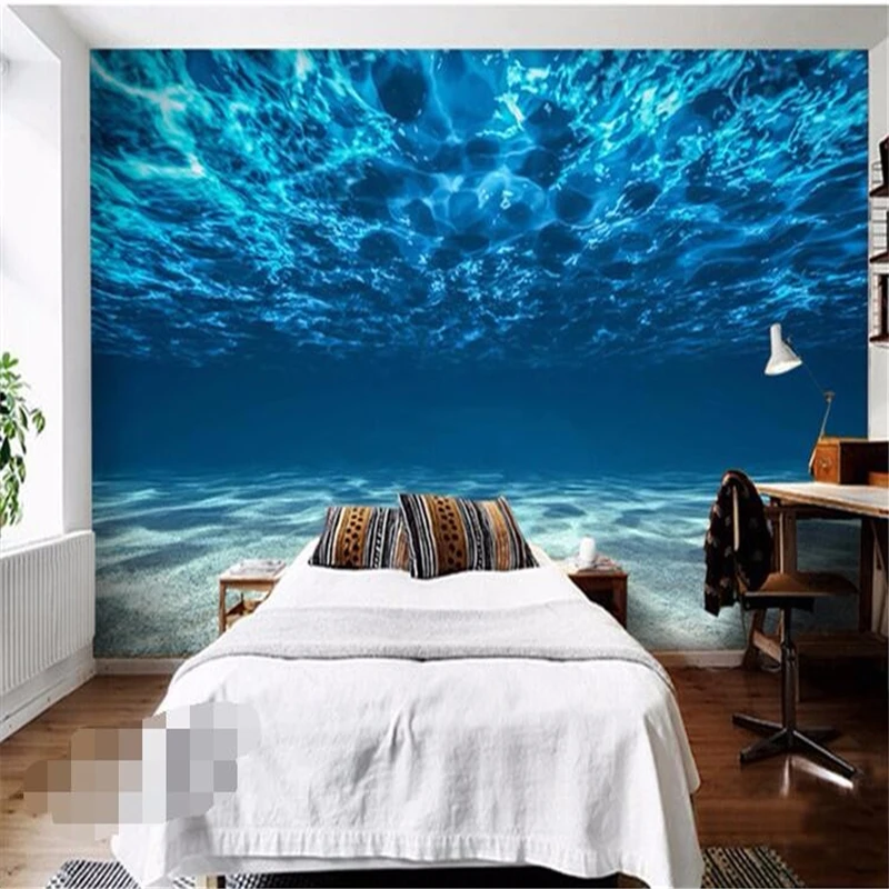 beibehang Deep Sea painting Photo Wallpaper Ocean Scenery Large Mural Bedroom Kids Room Background Wallpaper For Wall Home Decor