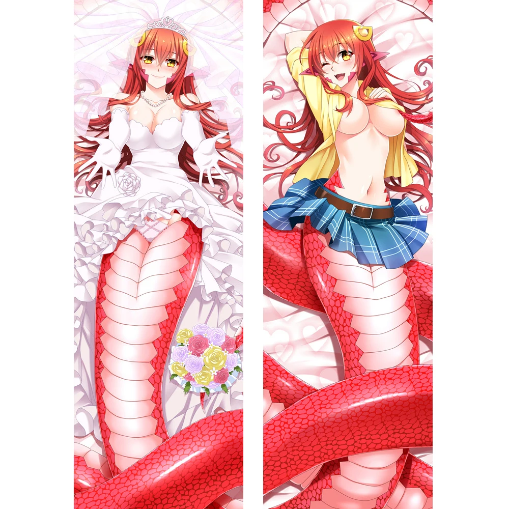 

Anime JK monster musume no iru nichijou Dakimakura Body Pillow Cover Case Lamia Miia Snake Cartoon Girl 18R Sexy Hug Pillowcase