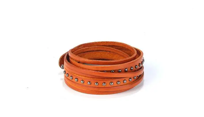 Vintage Punk Rivet Leather Bracelets Women Men Rock Black Fashion 2 Rounds Snap Button Bracelet Jewelry Pulseras Mujer