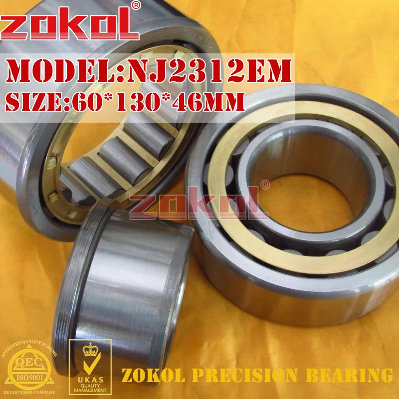 ZOKOL NJ2312 E M bearing NJ2312EM 42612EH Cylindrical roller bearing 60*130*46mm