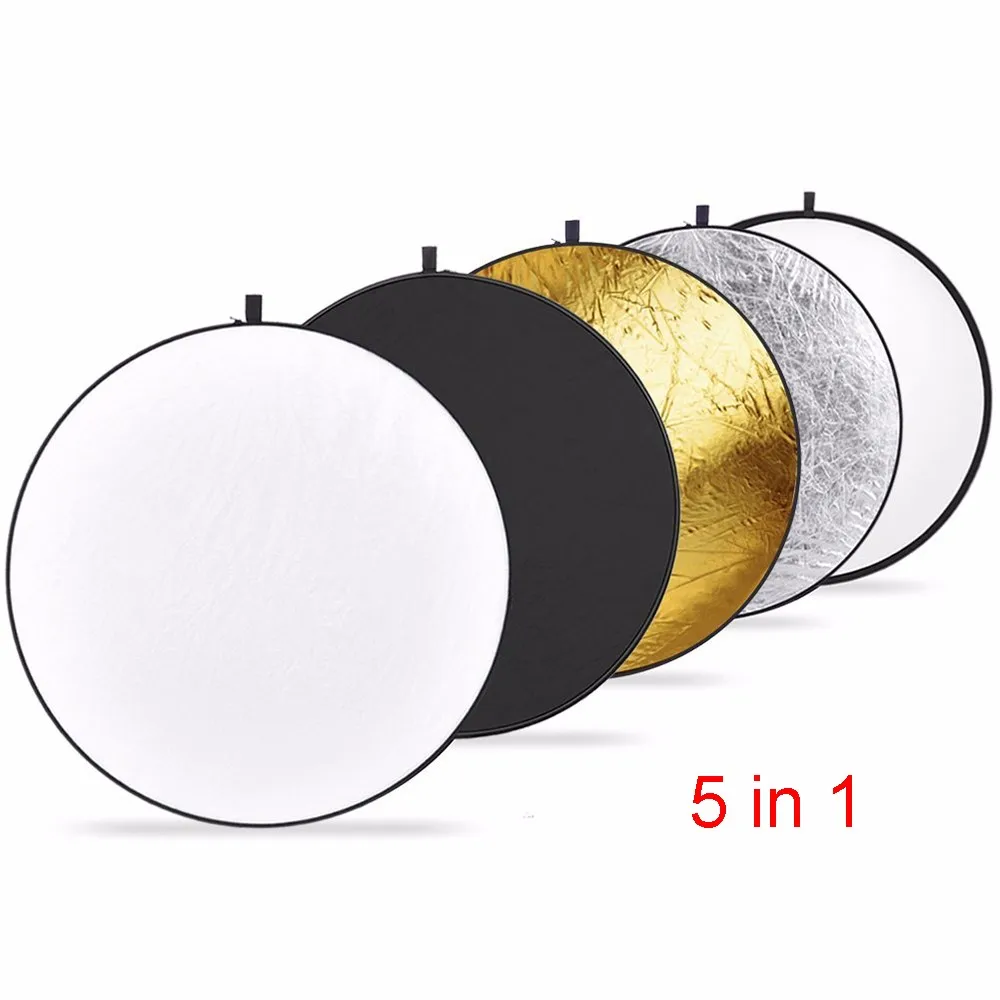 43' inch / 110cm 5-in-1 Portable Foldable Round Studio Photo Collapsible Multi-Disc Light Photographic Lighting ReflectorStudio