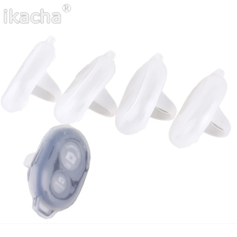 واضح الأبيض بلوتوث متوافق غطاء من السيليكون الجلد ل Selfie يده عصا Monopod زر تحكم عن بعد Monopod