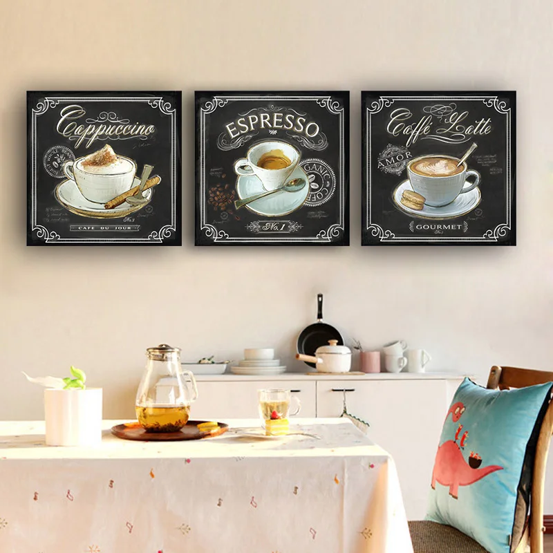 

Kitchen Vintage Coffee Posters and Prints Canvas Painting Scandinavian Adornment Nordic Style Kitchen Kids Room Bars Cafe Decor