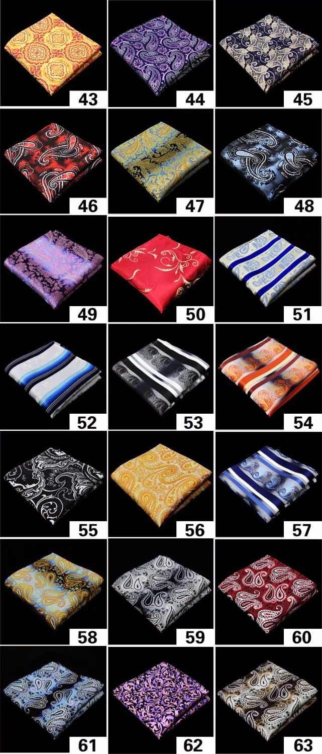 Men\'s Handkerchief Silk Jacquard Woven Wholesale pcs lot Pocket Square Assorted Mixed Free Shipping Hanky Casual Business Party