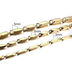 Fashion high-end new necklace melon chain gold color stainless steel chain men and women fashion necklace hot sale 1/2/3/4/5/6mm