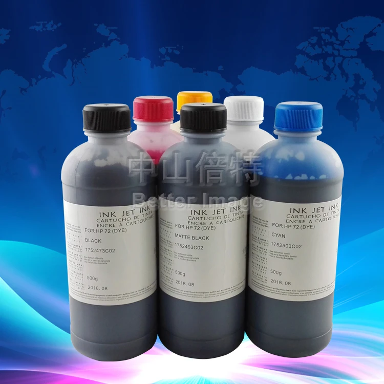 

500ML Bottled Dye Ink for HP72 used for HP Designjet T610/T620/T770/T790/T1100/T1120/T1200/T1300/T2300