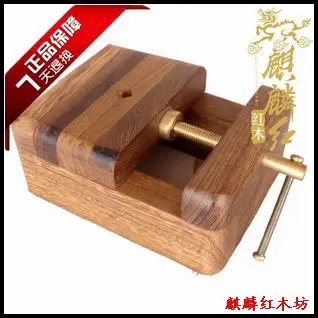 Kylin red mahogany crafts wooden rectangular printed bed fixture carving tools stone engraved chapter 2015