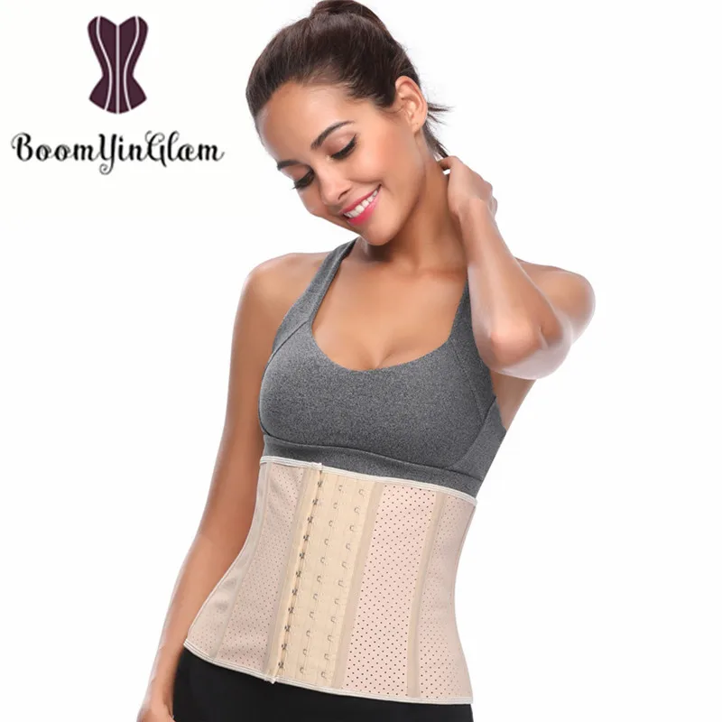 24cm Height Breathable Latex Waist Trainer 9 Steel Boned Belly Control Slimming Waist Shapewear Sportwear Girdle Corset 946#