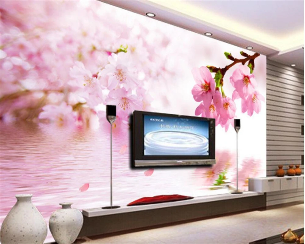 

Beibehang 3d wallpapers Custom mural Modern HD mural Wallpaper 3d Living Room TV Background Peach Blossom Photo Wallpaper