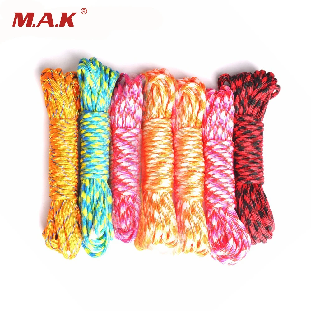 25/50/100ft Paracord Outdoor Climbing Camp 550 Parachute Cord Lanyard Rope Mil Spec Type III 7 Stand Survival Rope