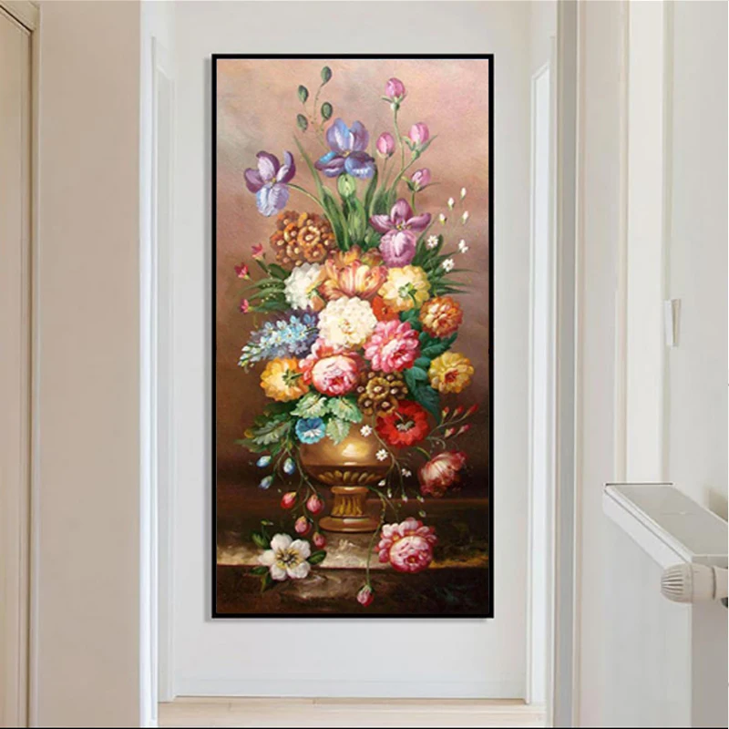 

DIY 5D Diamond Embroidery Flowers Full Round Diamond Painting Harbor Picture of Rhinestone Mosaic Bead Home Decor Living Room