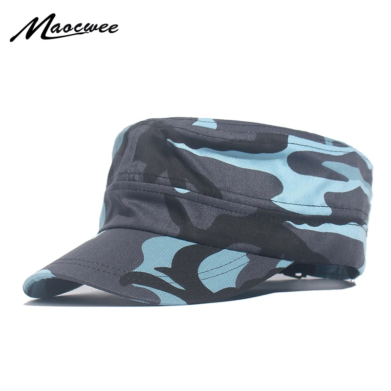 Classic Men Military Caps Men\'s Women\'s Fitted Flat Top Baseball Caps Army Camouflage Sun Hats Outdoor Sports Camping Style