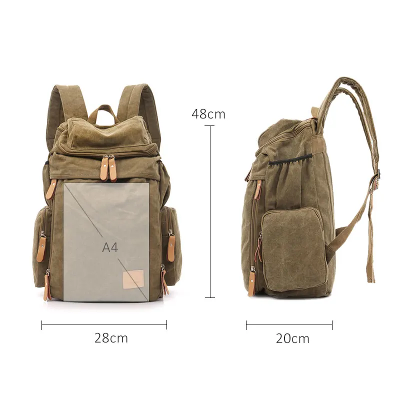 Top Quality Casual Men\'s Backpack Fashion Canvas Students School Shoulder Bag Laptop Rucksack Large Travel Backpacks korean