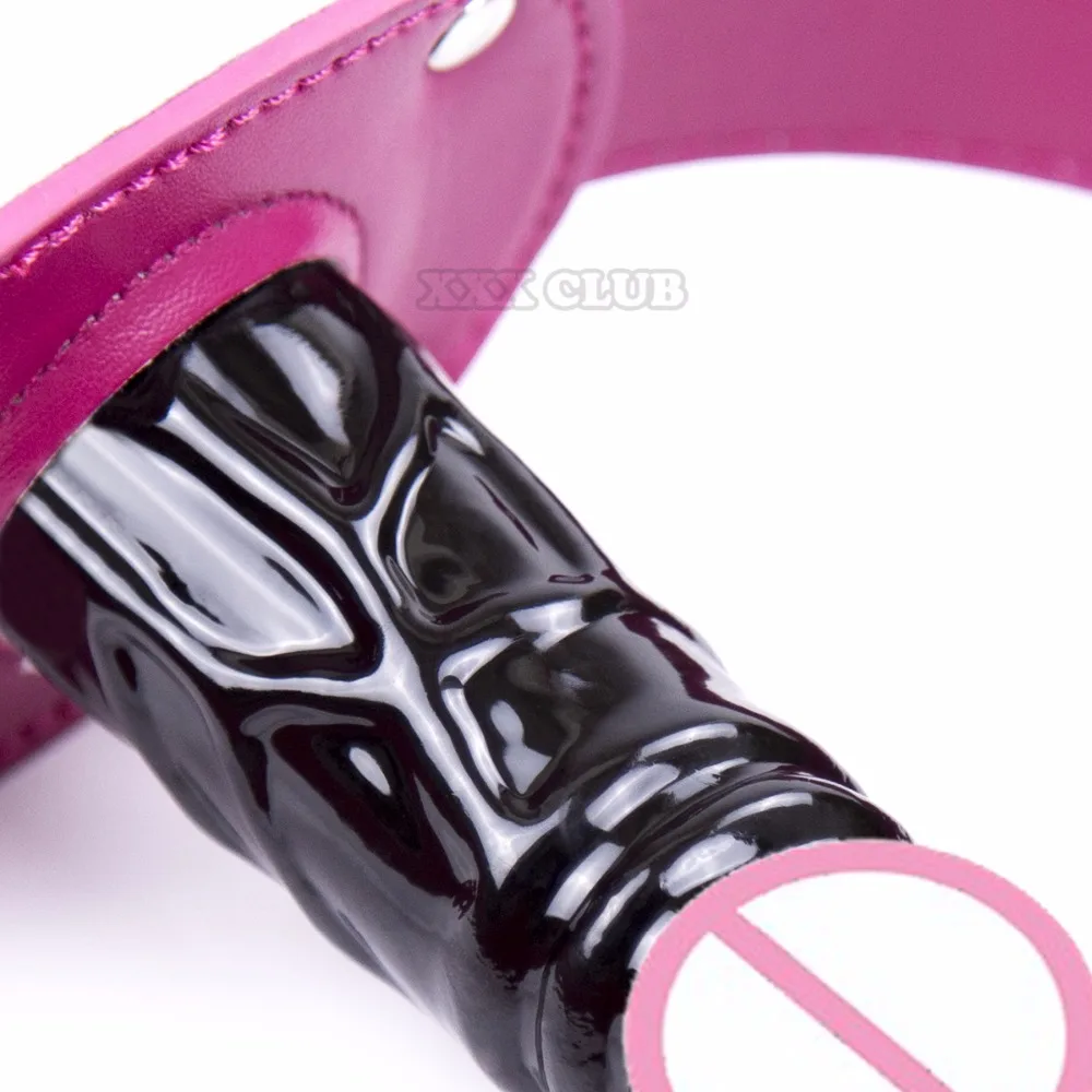 Thierry PU Leather Fetish  Penis Gag for Sexual Bondage, Roleplay and Adult Game for Couples, Dildo Gag Sex Toys for Women Men