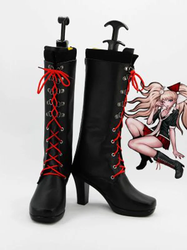 Dangan Ronpa Junko Enoshima High Heel Cosplay Shoes Boots For Adult Women's Halloween Party Cosplay Boots Custom Made