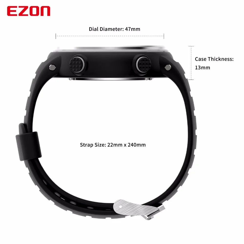 Nuovo arrivo EZON T007 cardiofrequenzimetro orologio digitale allarme cronometro uomo donna orologi sportivi da corsa all\'aperto con cinturino