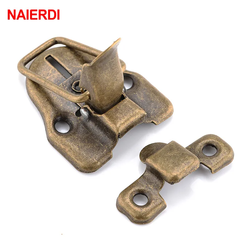 NAIERDI 4PCS Vintage Lock Antique Bronze Hasp Jewelry Chest Box Gift Box Suitcase Case Buckles Hasp Latch Catch Clasp 58*40mm