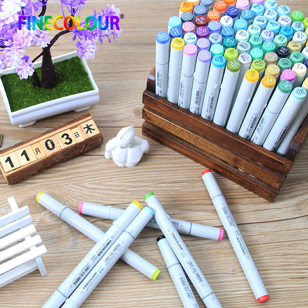 Finecolour 30/40/50/60/160 Set Colourful And Professional Sketch Permanent Art Marker Pen For Manga Markers For Drawing