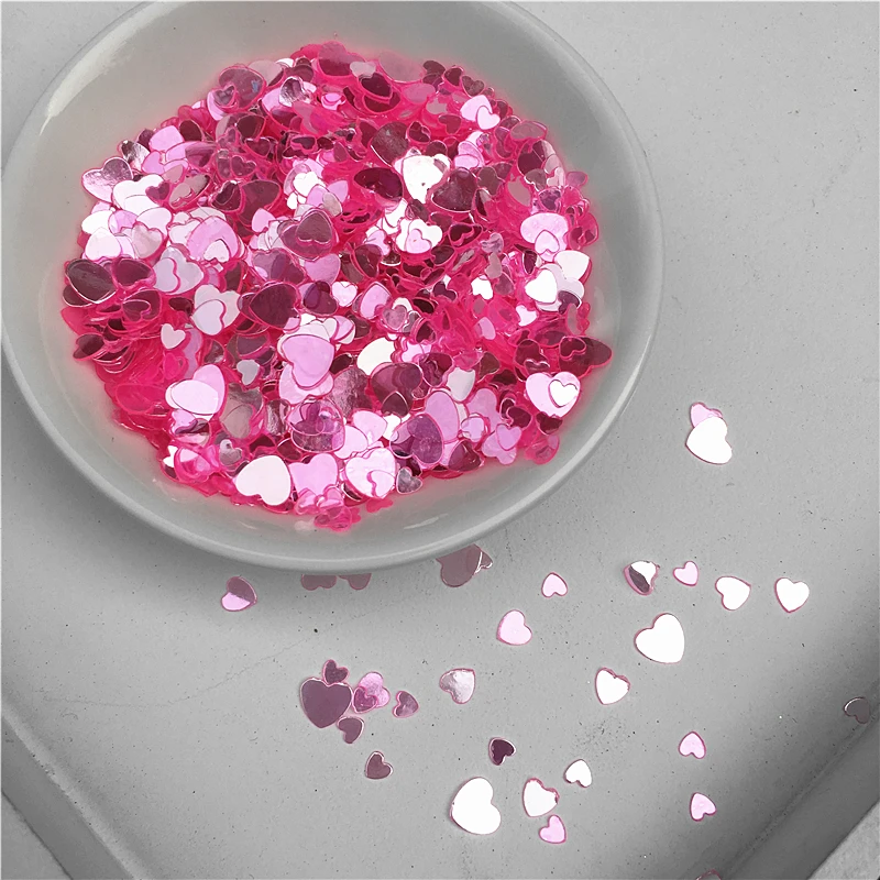 

Rose Crystal 3mm 4mm 6mm Multi Size 3000pcs Love Heart Shape Loose Sequins Paillettes for Nails Art,wedding decoration confetti