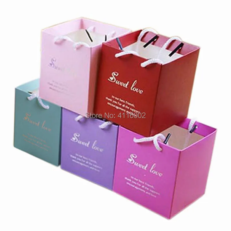 500pcs Sweet Love Paper Chocolate Bag Wedding Favors Candy Boxes Makeups Hand Bags Wedding Party Supplies Gift Bag