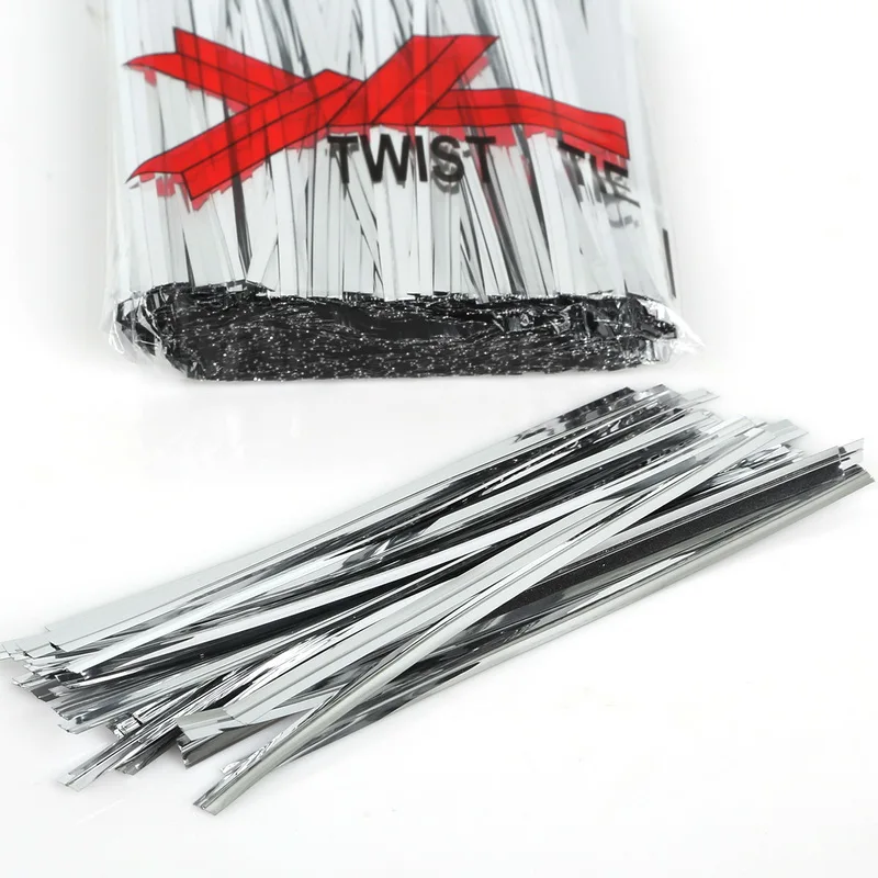 800pcs 4mm Wedding Cake Packing Party Practical  Metallic Ribbons Twist Tie Wire Bag Candy Gift Lollipop Home Decoration