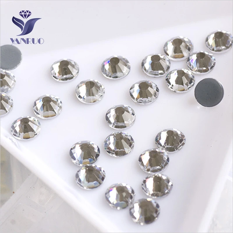 YANRUO 2028HF All Sizes Clear Hotfix Iron Flatback Crystal Adhesive Rhinestones For Clothes Hot Fix Strass Glass Stones