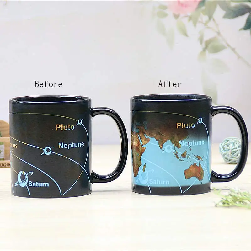 400ml Color Change Mug Solar System Earth Starry Sky Theme Creative Ceramic Coffee Cup Changing Color Birthday Gifts For Kids