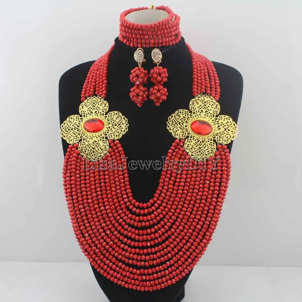 

Splendid Statement Necklace African Jewelry Set African Crystal Jewelry Set for Wedding Statement Necklace Jewelry HD6962