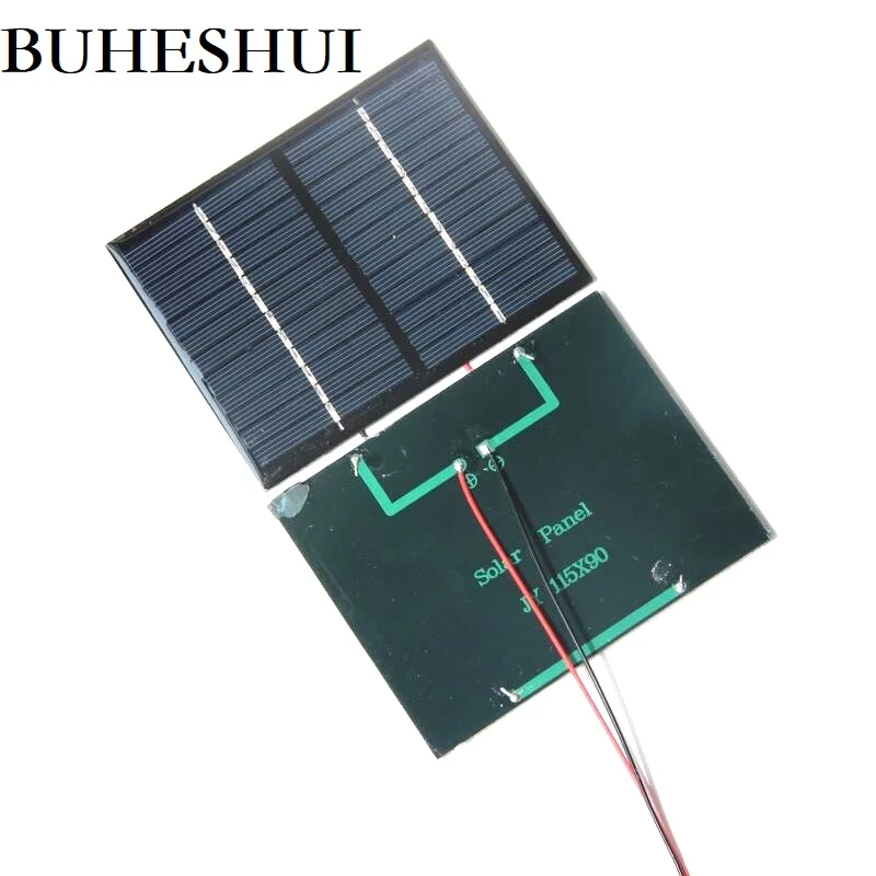 

BUHESHUI Polycrystallin Solar Cells Module 1.5W 12V Mini Solar Panel With Black/Red Wire Education Kits Study 115*90MM 30PCS