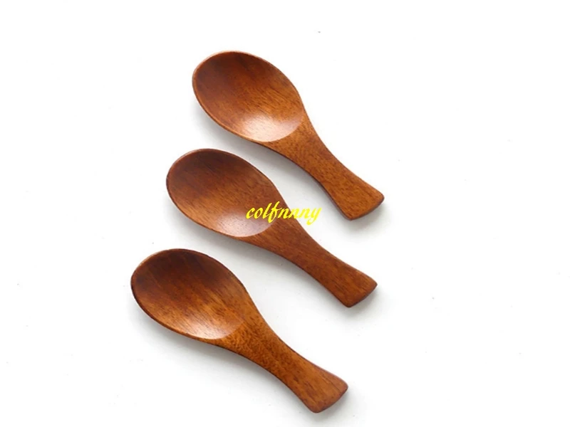 500pcs/lot Fast Shipping 8*2.8cm Natural Wooden Tea Spoons Creative Wood Ice cream scoop Coffee Milk Powder Spoon