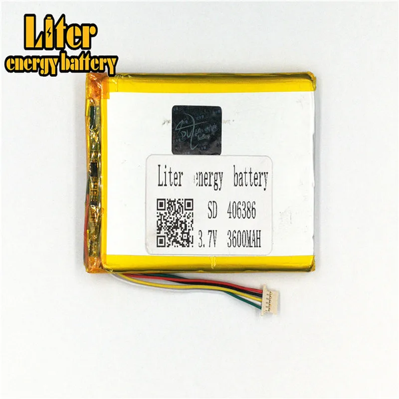 1.0MM 5pin connector 406386 3.7v 3600mah rechargeable lithium polymer Tablet PC Digital Products