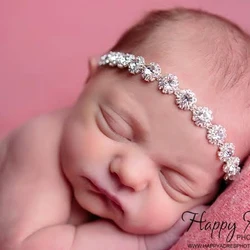 Accesorios para el cabello para niños, accesorios de fotografía, diadema Vintage de Halo de diamantes de imitación de Navidad para bebés, diademas para recién nacidos, banda ostentosa