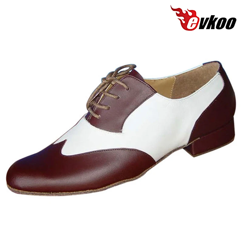 Evkoodance-zapatos de baile modernos con punta cerrada para hombre, calzado de piel auténtica de alta calidad, nobuk, Salsa latina, salón de baile,