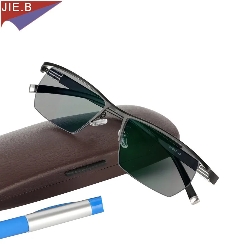 2022 Men Style Titanium Alloy Quality Photochromic  Presbyopia Men's Glasses Fashion Square half Rim Classic Reading Glasses for