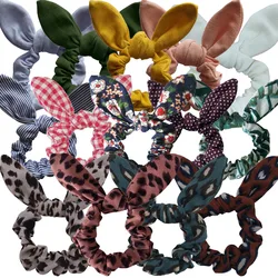 Bunny Ear Hair Scrunchies Girls Women Hair Bands Rabbit Ear Elastic Ponytail Holder Ties Elastic Bands Hair bow Accessories