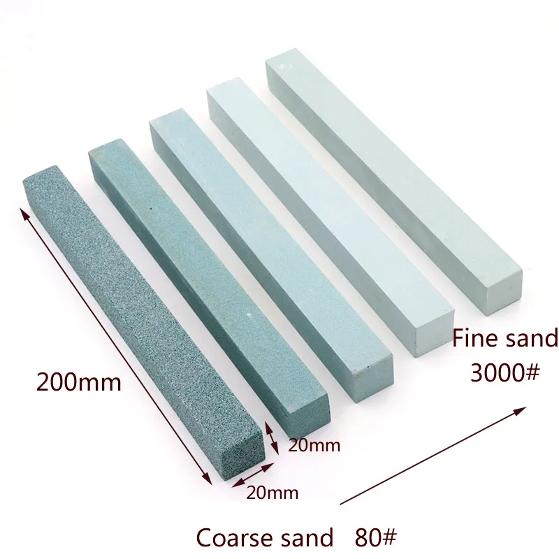 1pc 80-3000 Grit Square Jade Knife Sharpener Sharpening Stone Green Silicone Carbide Oil Stone Polish Grinding Tools 200x20mm