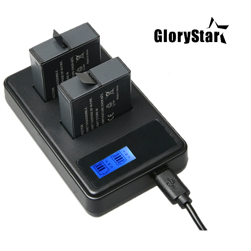 GloryStar Charger AHDBT-501 USB Cable AHDBT501 AHDBT 501 LCD Display Capacity for Go Pro HERO 5 6 Black Accessories