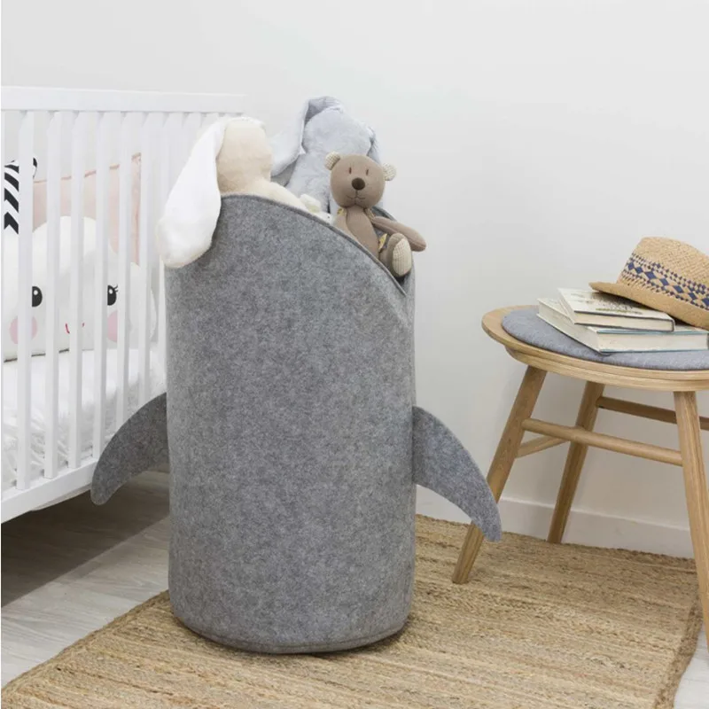 Toy organizer kids felt laundry basket Felt fabric baby storage basket for toys basket shark