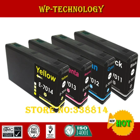 Compatible ink cartridges suit for T7011 - T7014 , E-7011 suit for Epson WP-4010  4023 4090 4520 4533 4590 etc ,Full Pigment