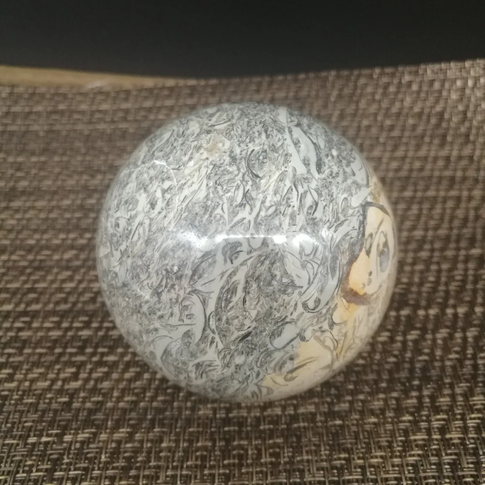 high quality natural stone dinosaur bone quartz crystal ball reiki healing sphere home decoration for sale 1pcs