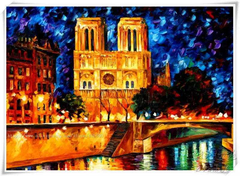 Paris street scene Oil painting Palette knife oil painting art knife oil painting on canvas hight Quality Hand-painted Painting3