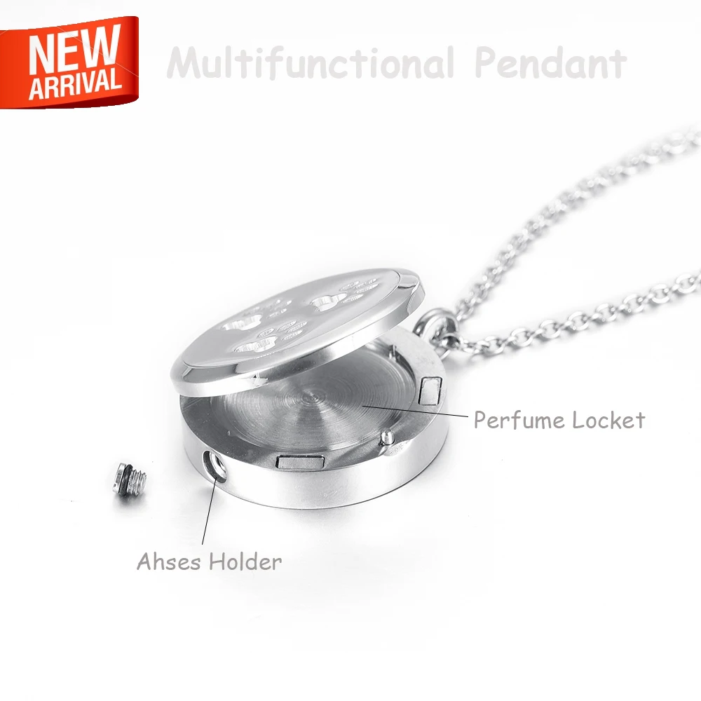 MJX006 Muiltfunctional Pendant !!! Stainless Essential Oil and Perfume Diffuser Locket & Cremation Jewelry Ashes Holder Necklace