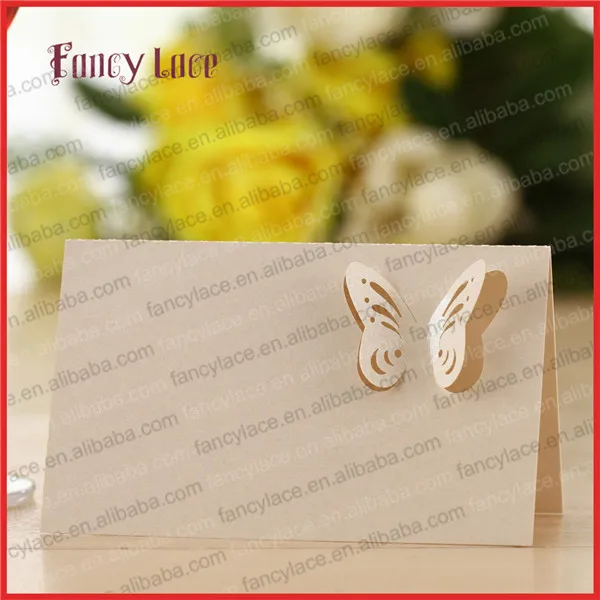 50PCS Hot Sale Butterfly Shape Wedding Invitation Decoration Place Name Card,Laser Cut Luxury Paper Table Card Event Party Favor