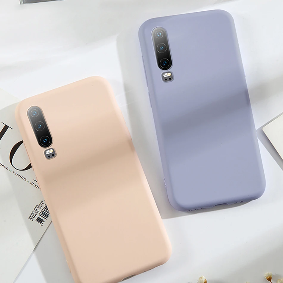 P30 Mềm Sang Trọng Lưng Matte Màu Trường Hợp Cho Huawei P30 Pro Ốp Lưng Chống Sốc Chất Ốp Lưng Silicone Capa Cho P30 lite