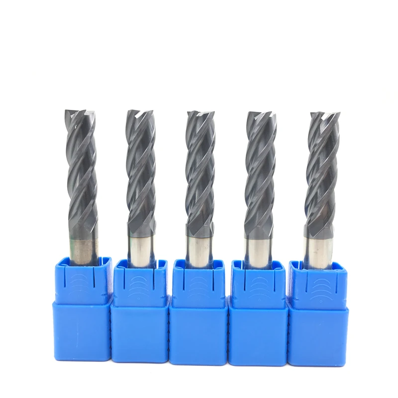 1PCS Endmill 12mm Long 75mm 100mm 150mm 4Flute HRC50 Solid Carbide Straight Shank Flat End Mill Bits CNC Wood Milling Tool