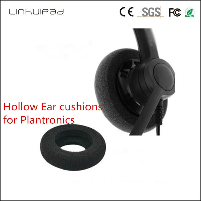Linhuipad 58มิลลิเมตรสีดำกลวงรองหูโฟมสำหรับP Lantronics SP11 H251ชุดหูฟังหูฟังเบาะ2คู่/ล็อต